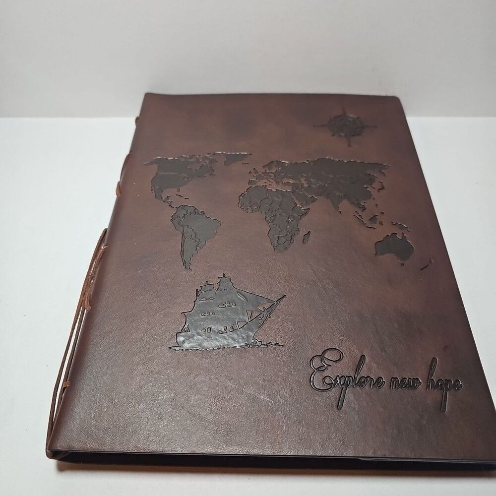 ZEEYUAN Travel Album Leather Scrapook, Sketch, Notes, Photo, World Map - New